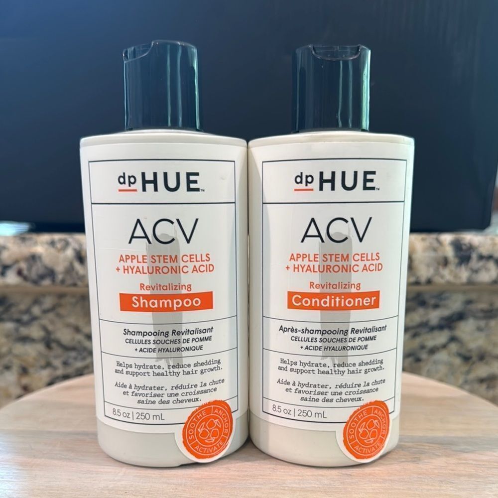 HUE ACV Revitalizing Shampoo and Conditioner - White and Orange